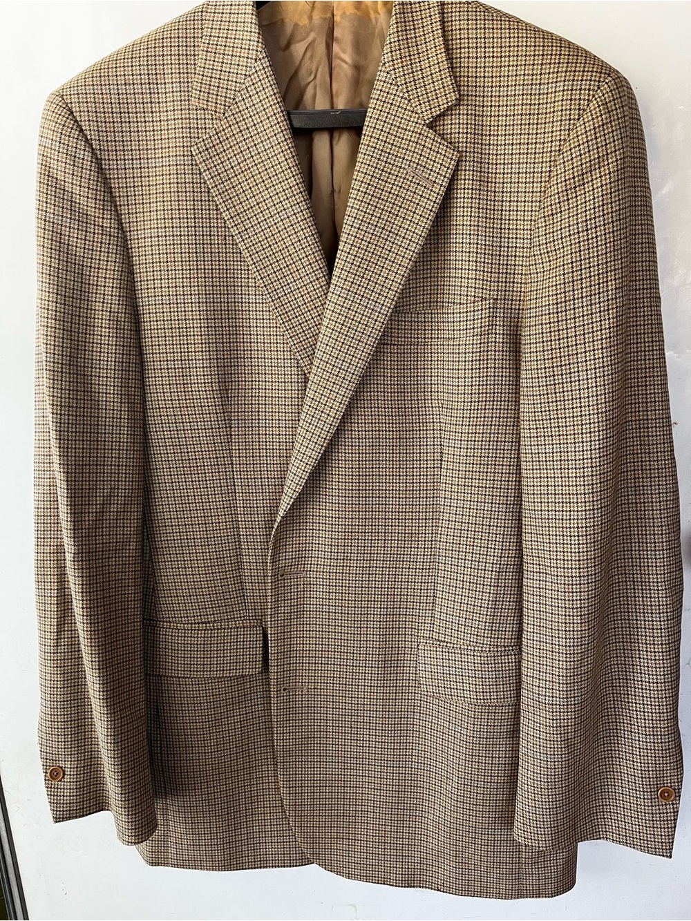 OLD MONEY PREPPY LUXURY wool Brooks brothers suit jacket check Men's Blazer 44L